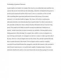 eyewitness essay examples