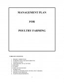Management Plan for Poultry Farming