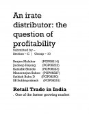 An Irate Distributor: The Question of Profitability