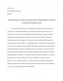 Identity Development in Adolescents and Emerging Adults: Challenges and Sources of Creating an Identity in the Contemporary World