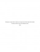 Philosophy Is a Subject Matter in Daily Lives of a High School and Senior High School Students