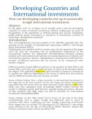 Developing Countries and International Investments